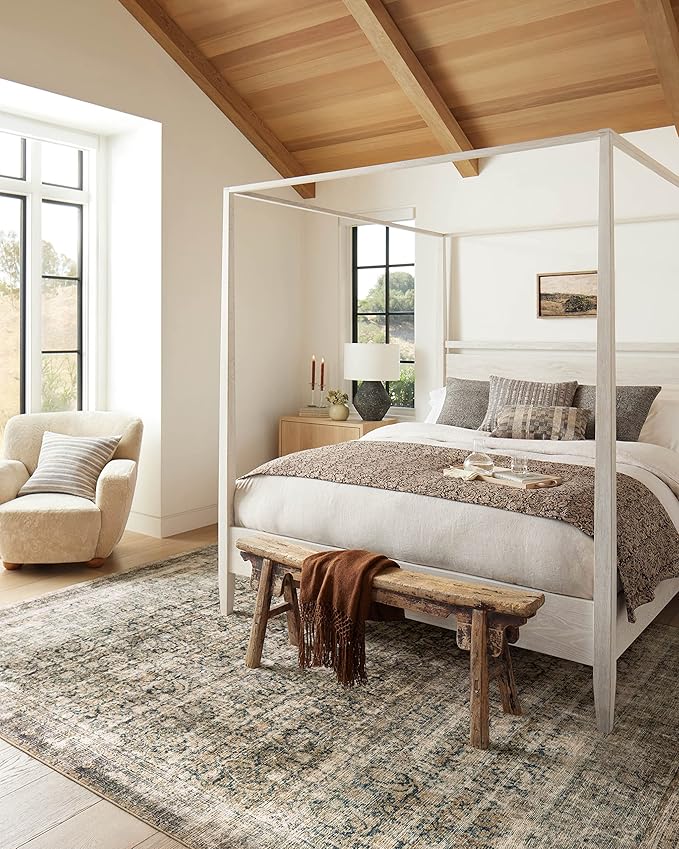 Loloi Amber Lewis Morgan Collection MOG-02 Navy/Sand 2'-3" x 11'-6" 38" Thick Runner Rug feat. CloudPile, Neutral, Room Décor, Vintage Inspired, Livingroom, Bedroom, Dining Area