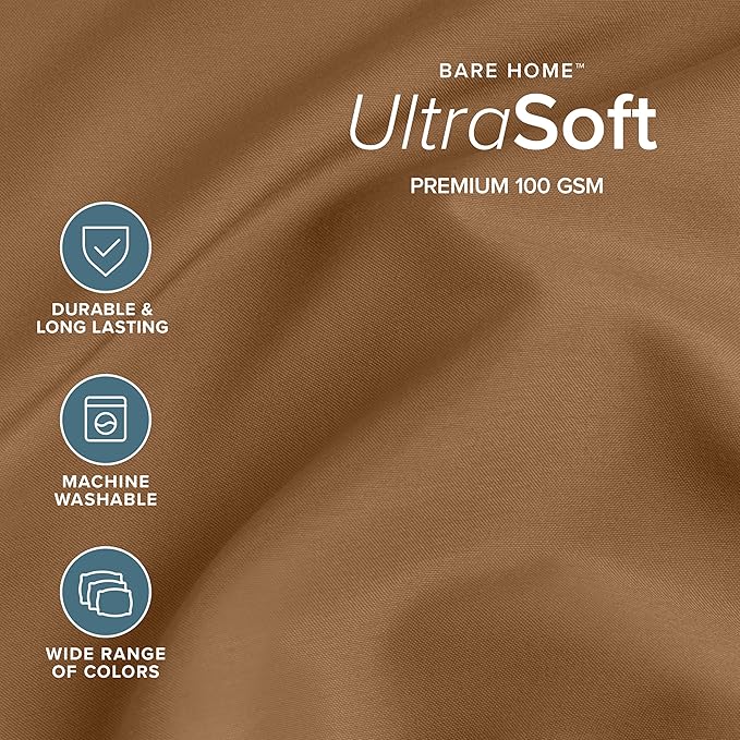 Bare Home King Sheet Set - 1800 Ultra-Soft Microfiber King Bed Sheets - Double Brushed - Deep Pockets - Easy Fit - 4 Piece Set - Bedding Sheets & Pillowcases (King, Caramel)