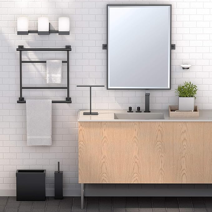Gatco 4055AMX Elevate 2 Hook Double Robe Hook, Wall Mounted Hook for Bathroom Towels & Robes, Matte Black
