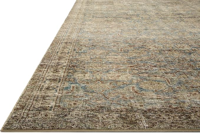 Loloi Amber Lewis Morgan Collection MOG-04 Sea/Sage 5'-0" x 7'-0" 38" Thick Area Rug feat. CloudPile, Neutral, Room Décor, Vintage Inspired, Livingroom, Bedroom, Dining Area
