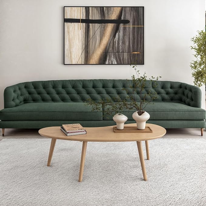 Camaflexi Mid Century Modern Abstract Shaped Coffee Table/Wood/Light Oak Finish