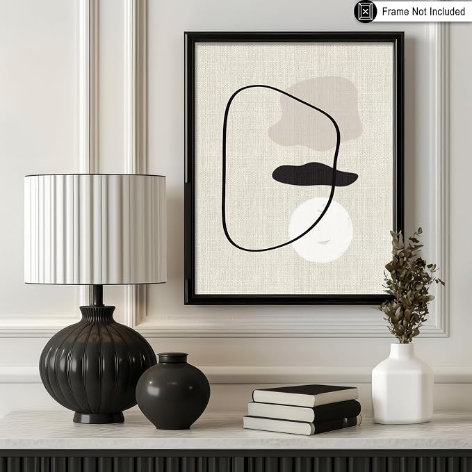 Poster Master Shapes on Linen Poster – Linen Print – Chic Boho Art – Abstract Shapes Artwork – Mid-Century Modern Piece – Great Bedroom or Living Room Wall Decor – 11x14 UNFRAMED wall decor