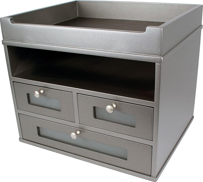 Victor Wood Tidy Tower Desktop Organizer, Classic Silver (S5500)