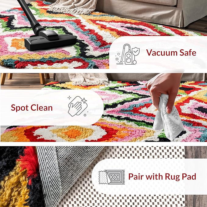 nuLOOM Handmade Carnival Abbey Shaggy Area Rug, 8x10, Multi