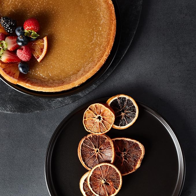 Stone Lain Celina Stoneware 16 Piece Modern Dinnerware Set, Plates and Bowls, Black Matte, Service for 4, Microwave & Dishwasher Safe