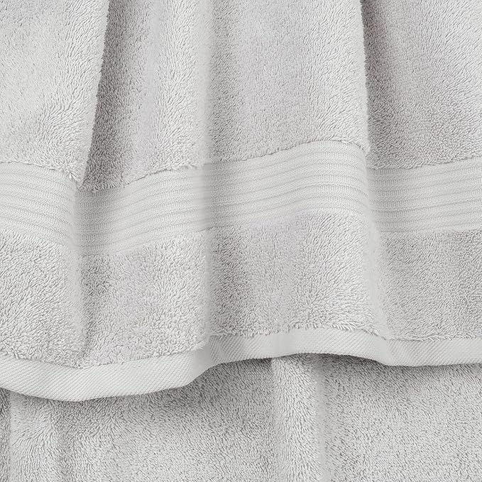Cotton Paradise 100% Cotton Turkish Towel Set, Soft Absorbent Quick Dry, 4 Piece Washcloth Set, Silver Grey