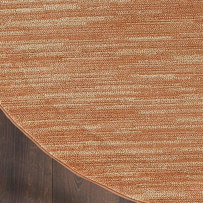 Nourison Home Nourison Essentials Rust 6' x Round Area Rug - Easy Clean, Non Shedding, Bed Room, Living Room, Dining Room, Kitchen (6' x Round)