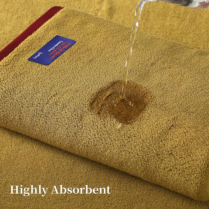REDKISS 6 Piece Bath Towel Set, 100% Cotton, Soft Absorbent 600 GSM | Includes 2 Bath Towels, 2 Hand Towels & 2 Washcloths | Quick Dry | Contrast Border Design | Bathroom | Guest Bath & Apartment