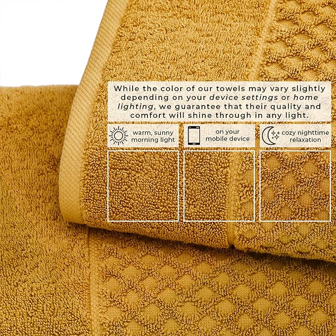 Great Bay Home Oversized Bath Sheets - 100% Cotton 2 Pack 68x35 Extra Large Towel - Absorbent, Durable, Quick-Dry Towels for Bathroom (Marigold)