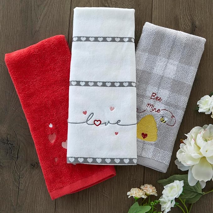 SKL Home Heart in Love Hand Towel Set, 2 Count