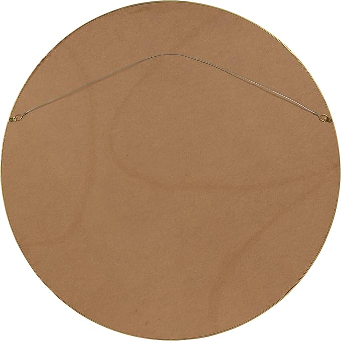 Kate and Laurel Travis Round Wood Wall Mirror, 31.5" Diameter, Gold, Modern Glam Wall Décor Accent