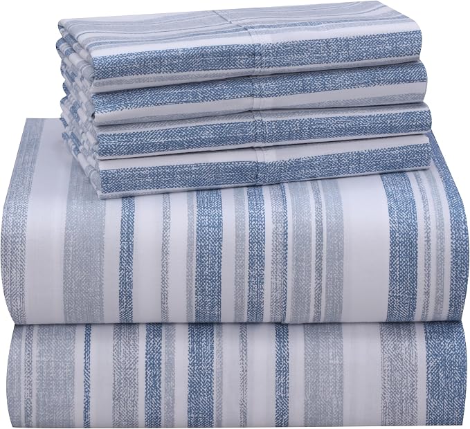 RUVANTI 100% Cotton Percale Sheets Twin XL Size 4 Piece Set, Cooling Bed Sheets for Hot Sleepers, Deep Pocket 16”, Breathable Lightweight & Durable, Crisp Hotel Style Sheets, Naval Blue