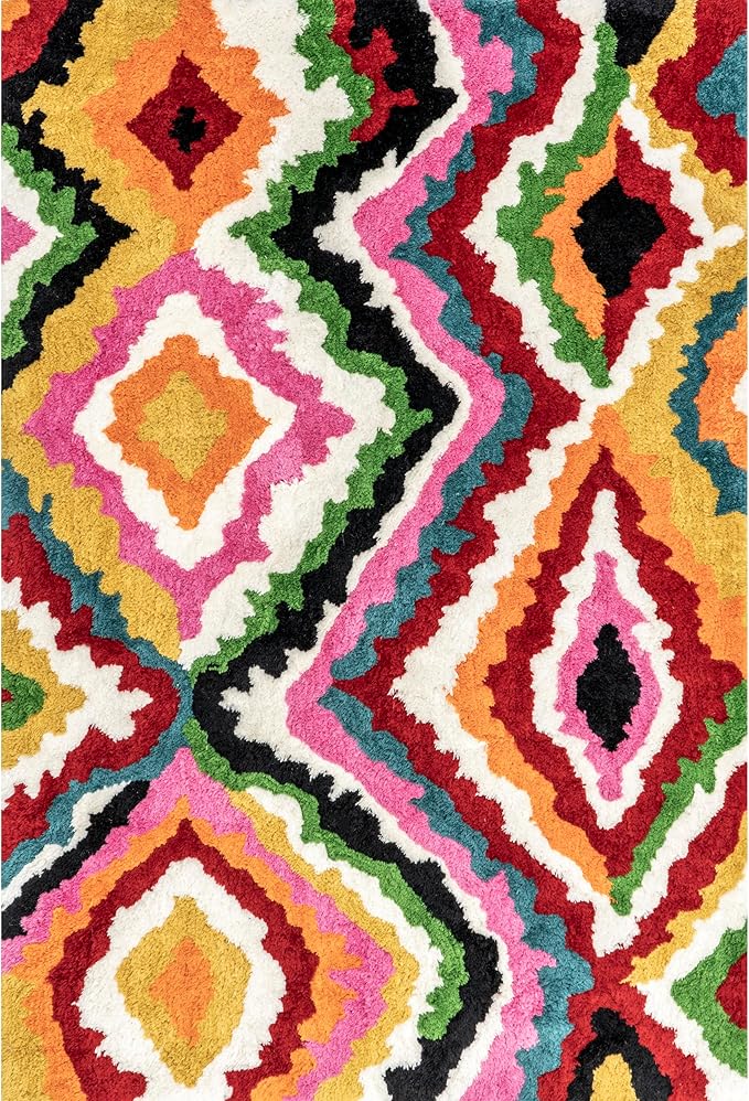 nuLOOM Handmade Carnival Abbey Shaggy Area Rug, 8x10, Multi
