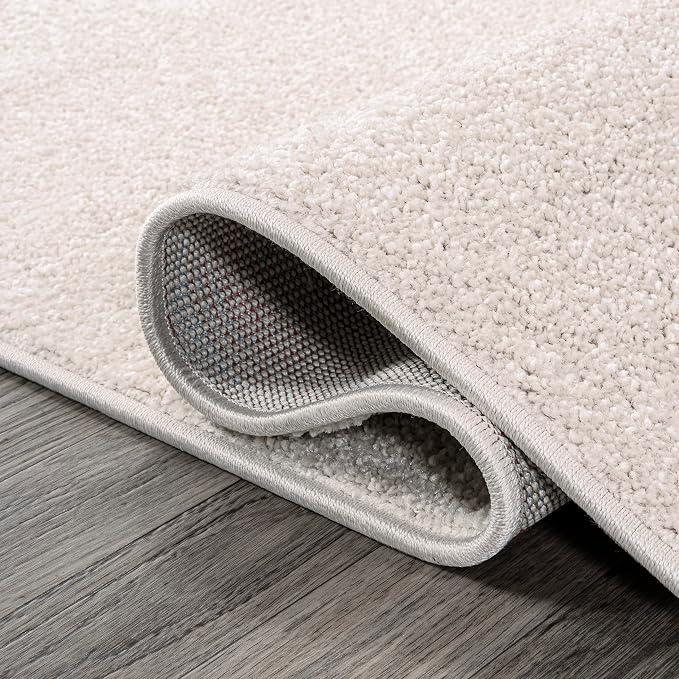 JONATHAN Y Haze Solid Low-Pile Ivory Indoor Area Rug 9x12, Coastal,Bohemian,Minimalist,Classic, Easy-Cleaning for Living Room,Bedroom,Kitchen,Pet Friendly,Non-Shedding (SEU100D-9)