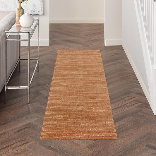 Nourison Home Nourison Essentials Rust 2' x 6' Area Rug - Easy Clean, Non Shedding, Bed Room, Living Room, Dining Room, Kitchen (6' Runner)