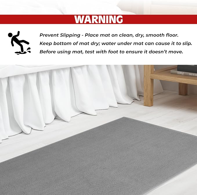 Cotton Paradise 100% Cotton Turkish Bathmat Rug, Soft Absorbent Quick Dry Non Slip, 17x24 Bathmat Rug, Light Grey