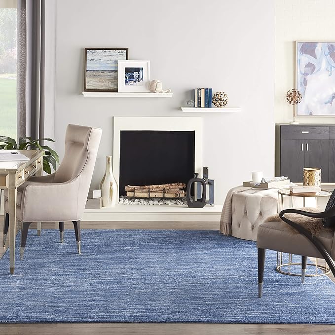 Nourison Home Nourison Essentials Navy Blue 8' x 11' Area Rug - Easy Clean, Non Shedding, Bed Room, Living Room, Dining Room, Kitchen (8' x 11')