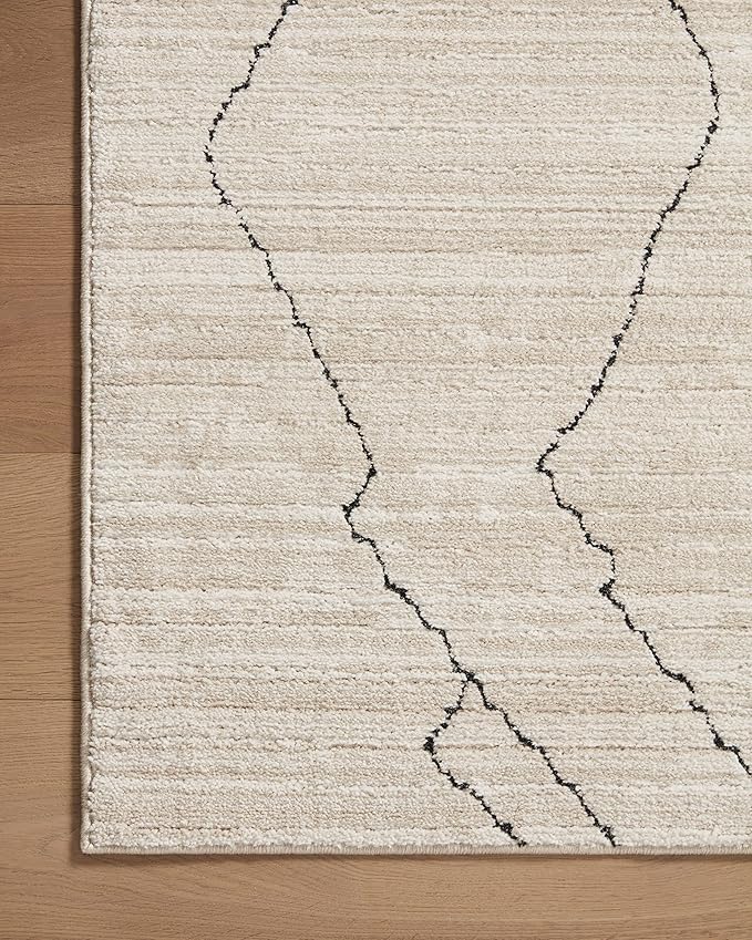 Loloi Darby Collection DAR-03 Sand/Charcoal 6'-7" x 9'-3" Area Rug