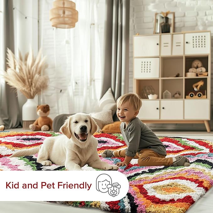 nuLOOM Handmade Carnival Abbey Shaggy Area Rug, 8x10, Multi