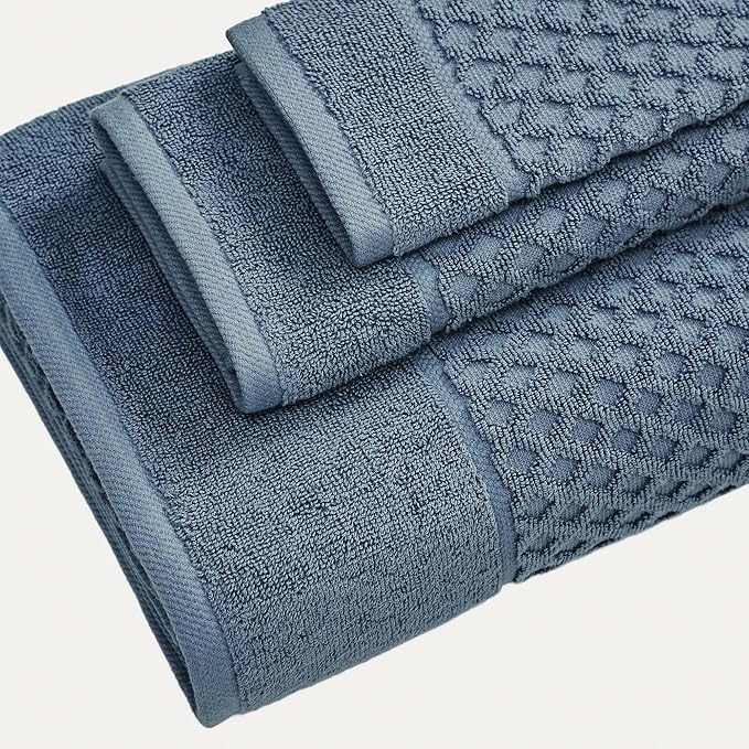 Great Bay Home Blue Oversized Bath Sheet - 100% Cotton 68x35 Extra Large Towel - Absorbent, Durable, Quick-Dry Towels for Bathroom
