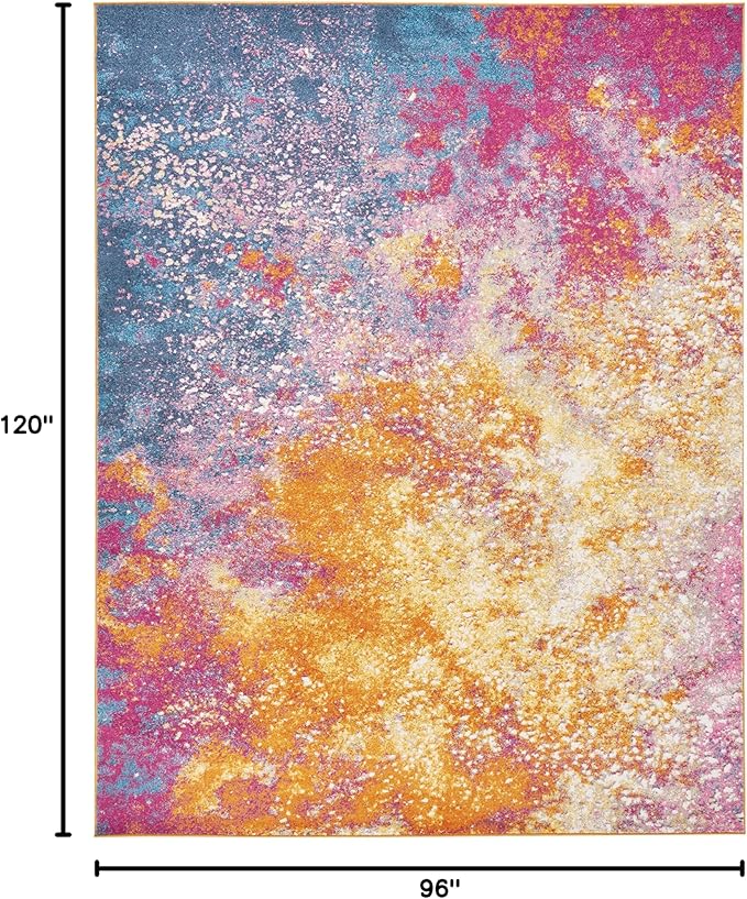 Nourison Home Passion Sunburst 8' x 10' Area-Rug, Modern, Abstract, Easy-Cleaning, Non Shedding, Bed Room, Living Room, Dining Room, Kitchen