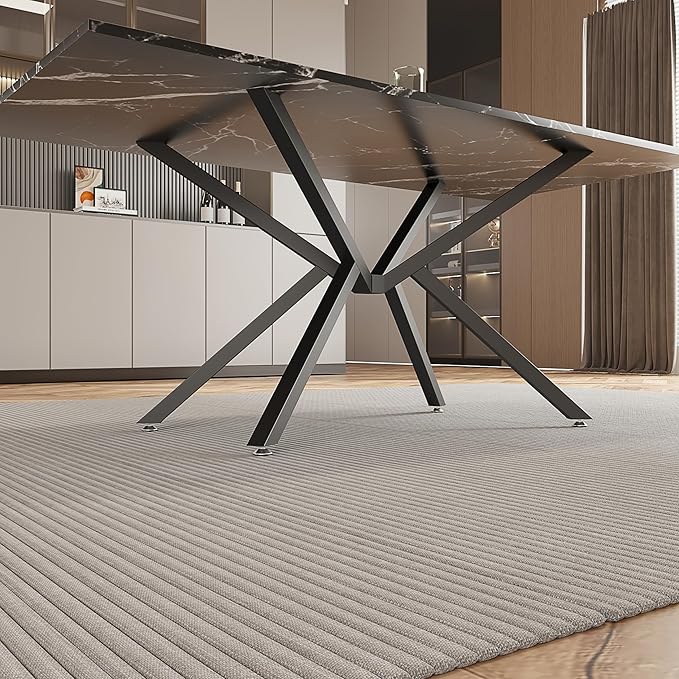 28 Inch Dining Table Base Only with Dual Assembly Heavy Metal Table Legs for Wood & Glass DIY Adjustable Footrest