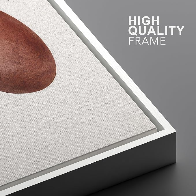 Woodrose Framed Canvas Print Wall Art Zen Balance Stones Harmony Typography Illustrations Modern Art Minimalist 3D Colorful Ultra for Living Room, Bedroom, Office - 16"x24" WHITE