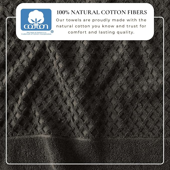 Great Bay Home Hand Towels - 100% Cotton 6 Pack 26x16 Hand Towel Set - Absorbent, Durable, Quick-Dry Towels for Bathroom (Midnight)