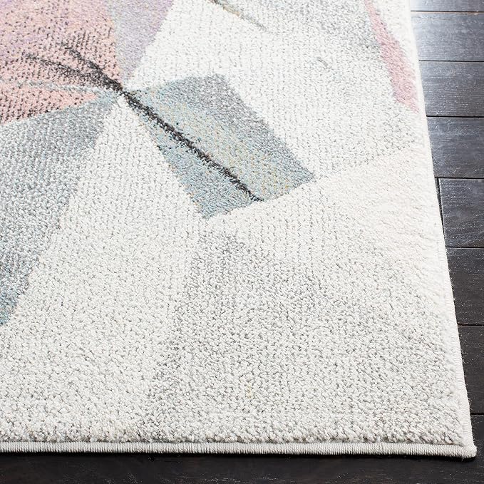 SAFAVIEH Porcello Collection Runner Rug - 2'3" x 6', Ivory & Pink, Modern Abstract Design, Non-Shedding & Easy Care, Ideal for High Traffic Areas in Living Room, Bedroom (PRL6940A)