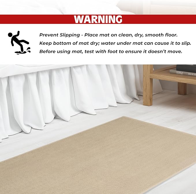 Cotton Paradise 100% Cotton Turkish Bathmat Rug, Soft Absorbent Quick Dry Non Slip, 17x24 Bathmat Rug, Beige