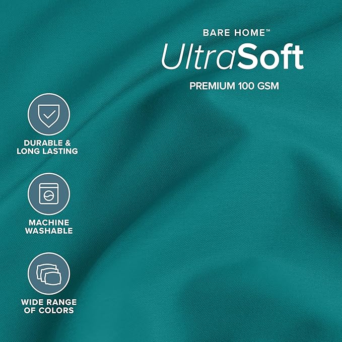 Bare Home Full Sheet Set - 1800 Ultra-Soft Microfiber Full Bed Sheets - Double Brushed - Deep Pockets - Easy Fit - 4 Piece Set - Bedding Sheets & Pillowcases (Full, Emerald)