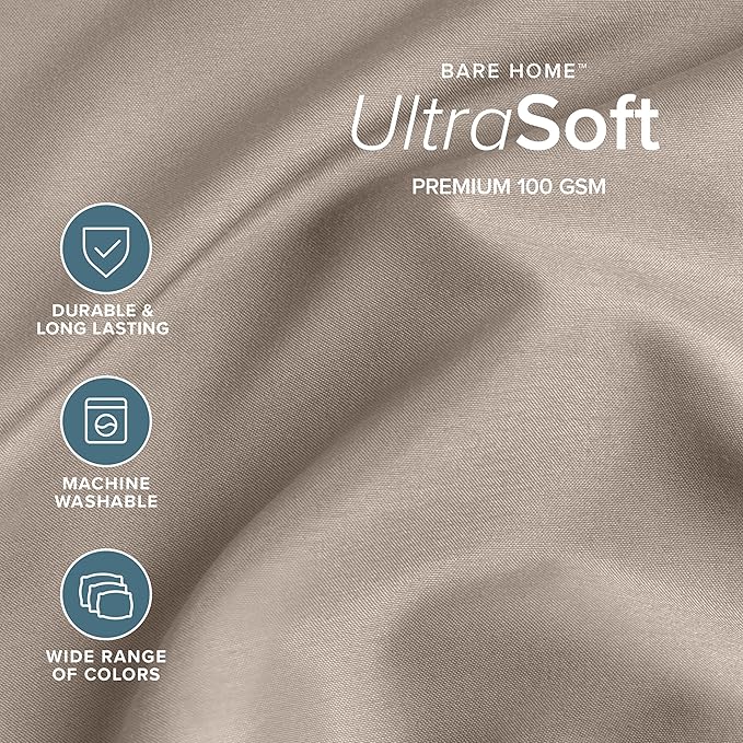 Bare Home California King Sheet Set - 1800 Ultra-Soft Microfiber Cal King Bed Sheets - Double Brushed - Deep Pockets - Easy Fit - 4 Piece Set - Bed Sheets (California King, Khaki)