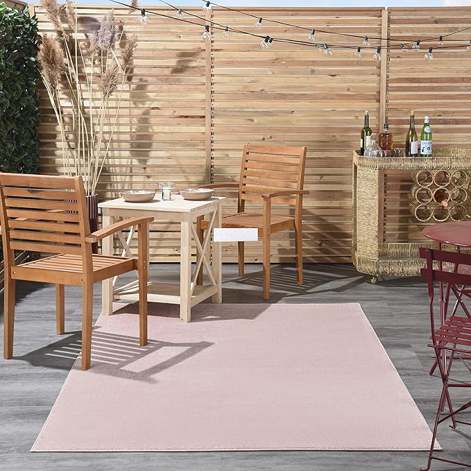 Nourison Home Nourison Essentials Pink 5' x 7' Area Rug - Easy Clean, Non Shedding, Bed Room, Living Room, Dining Room, Kitchen (5' x 7')