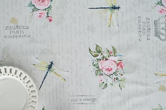 Maison d' Hermine Table Cloth Square Table 100% Cotton 54 x 54 Inches Tablecloth Reusable Decorative for Dining Room Farmhouse Home Valentines Day Decorations Spring Summer - Champ De Mars