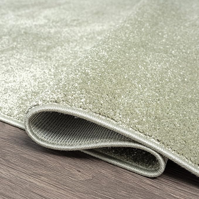 JONATHAN Y Haze Solid Low-Pile Green Runner Rug 2x16, Coastal,Bohemian,Minimalist,Classic, Easy-Cleaning for Living Room,Bedroom,Kitchen,Pet Friendly,Non-Shedding (SEU100O-216)