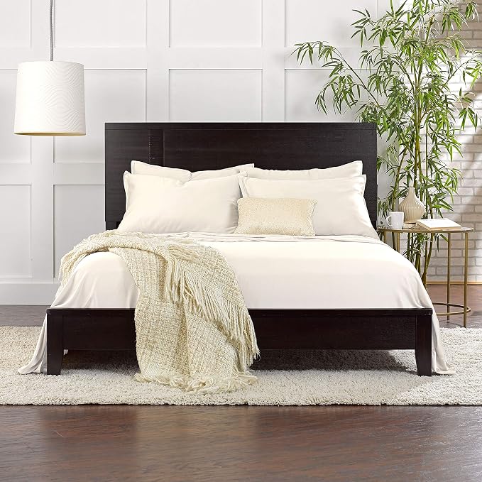 Pure Bamboo Split King Sheets, Genuine 100% Organic Viscose Derived from Bamboo Bed Sheet Set, Soft & Cooling, Double Stitching, 2 Fitted Sheets (Split King, Ivory)
