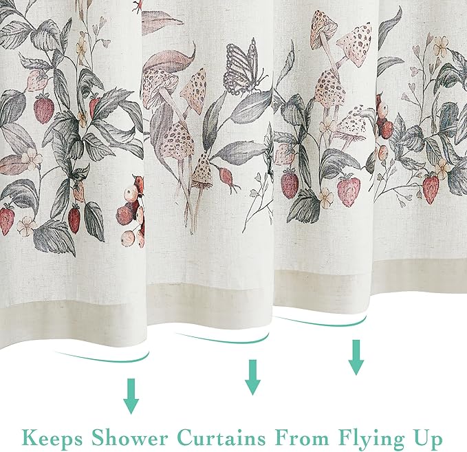 KGORGE Extra Long Shower Curtain 84 inch for Bathroom, Lightweight Rustic Landscape Privacy Shower Curtain, Berry Heist for Bathtubs Spa Dorm, W 72 x L 84 inches, 1 Panel