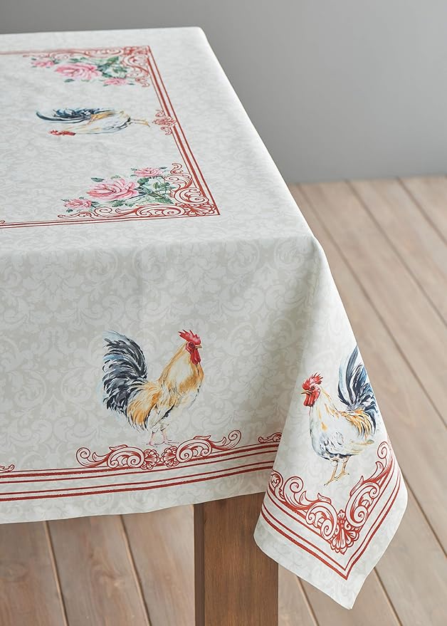 Maison d' Hermine Table Cloth Rectangle Table 100% Cotton 54 x 72 Inches Tablecloth Reusable Decorative for Dining Room Farmhouse Home Valentines Day Decorations Spring Summer - Campagne