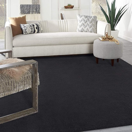 Nourison Home Nourison Essentials Black 7' x 10' Area Rug - Easy Clean, Non Shedding, Bed Room, Living Room, Dining Room, Kitchen (7' x 10')