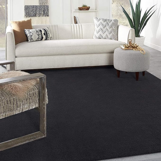 Nourison Home Nourison Essentials Black 9' x 12' Area Rug - Easy Clean, Non Shedding, Bed Room, Living Room, Dining Room, Kitchen (9' x 12')