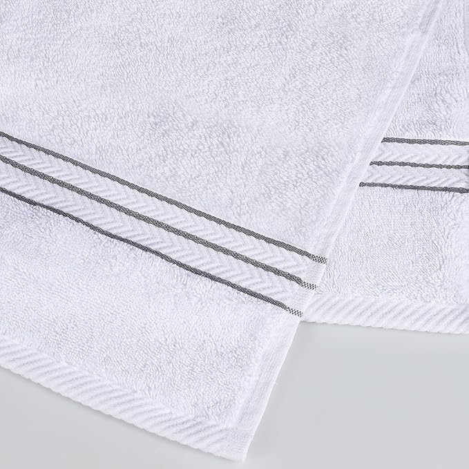 Superior Turkish Cotton Ultra-Plush 6-Piece Towel Set, Ideal for Master Bath, Guest Bathroom, Fast Drying, Shower, Spa, Face/Washcloths, Hand, Bath Towels, Absorbent, Home Basics, Charcoal