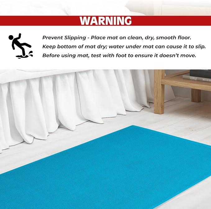 Cotton Paradise 100% Cotton Turkish Bathmat Rug, Soft Absorbent Quick Dry Non Slip, 20x34 Bathmat Rug, Ocean Aqua