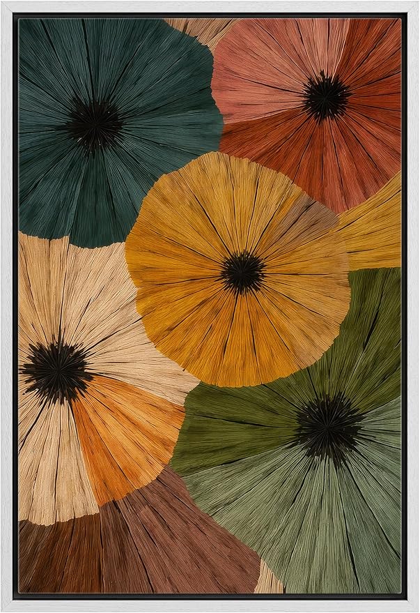 Woodrose Framed Canvas Print Wall Art Bold Floral Composition Earthy Tones Floral Illustrations Modern Art Minimalist 3D Colorful Ultra for Living Room, Bedroom, Office - 24"x36" WHITE