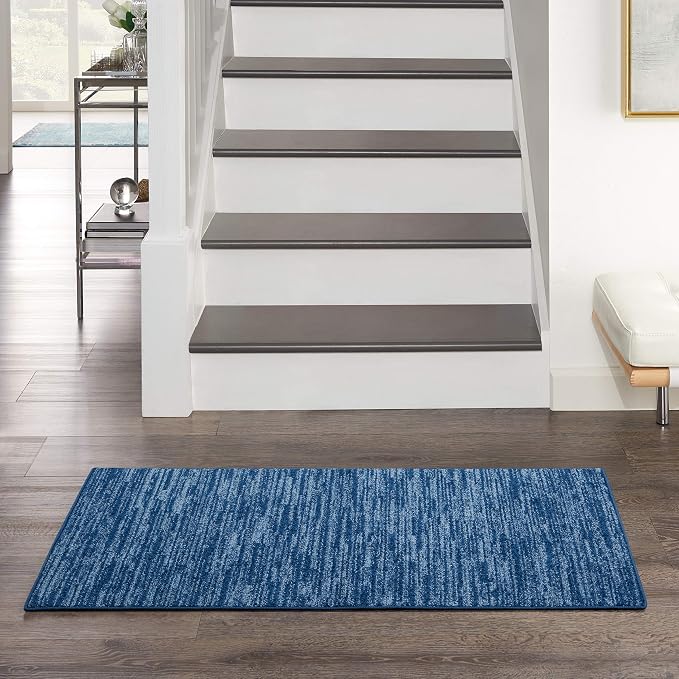 Nourison Home Nourison Essentials Navy Blue 2' x 4' Area Rug - Easy Clean, Non Shedding, Bed Room, Living Room, Dining Room, Kitchen (2' x 4')