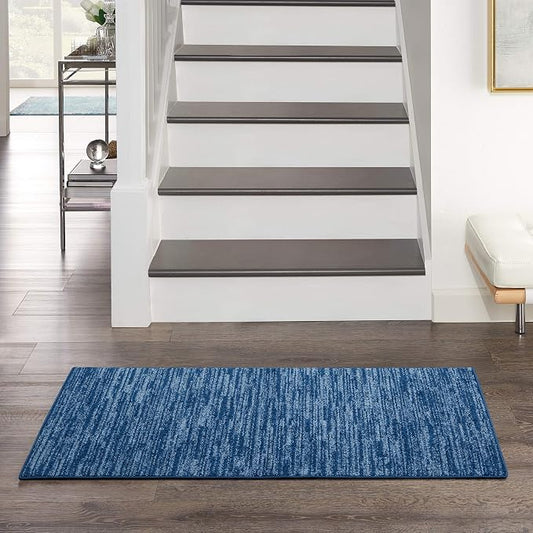 Nourison Home Nourison Essentials Navy Blue 2' x 4' Area Rug - Easy Clean, Non Shedding, Bed Room, Living Room, Dining Room, Kitchen (2' x 4')
