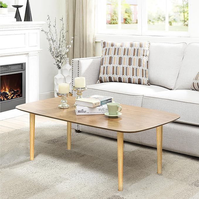 Table Legs 16 inch Wood Furniture Legs for Coffee Table End Table Mid-Century Modern DIY Furniture Tapered Natural Threaded M8 Hanger Bolts Pack of 4