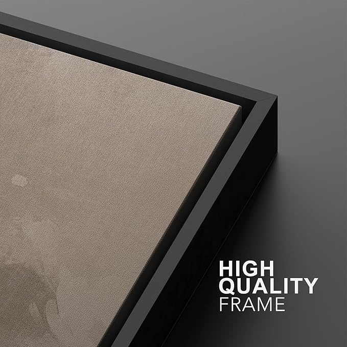 IDEA4WALL Framed Canvas Print Wall Art Set Soft Beige Starry Sky Minimalist Abstract Night Scene Illustrations Modern Art Decorative Calm/Zen for Living Room, Bedroom, Office - 16"x24"x2 Black
