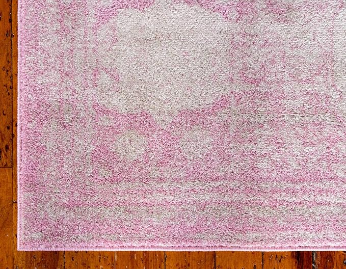 Unique Loom Bromley Collection Area Rug - Wells (2' x 3' 1" Rectangle, Pink/ Ivory)