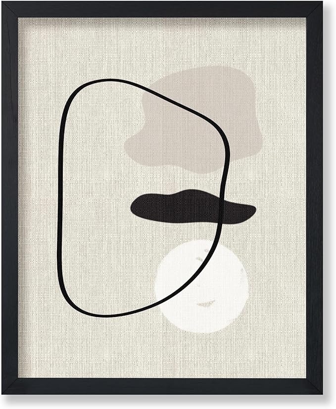 Poster Master Shapes on Linen Poster - Linen Print - Chic Boho & Abstract Shapes Art - Mid Century Modern & Aesthetic Art - Great Bedroom or Living Room Wall Decor - 8x10 UNFRAMED