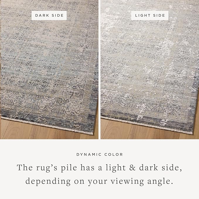 Loloi Amber Lewis Alie Collection ALE-04 Sky/Stone 2'-7'' x 10'-0'', .13'' Pile Height, Runner Rug